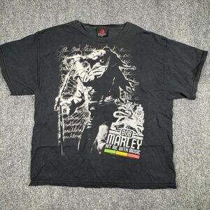 Y2K Zion Rootswear Bob Marley 2008 Hit Me With the Music Black Reggae T-Shirt 1X